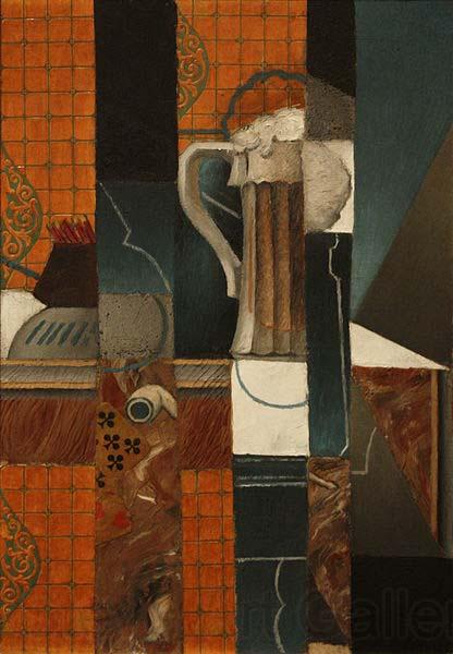 Juan Gris Playing Cards and Glass of Beer France oil painting art